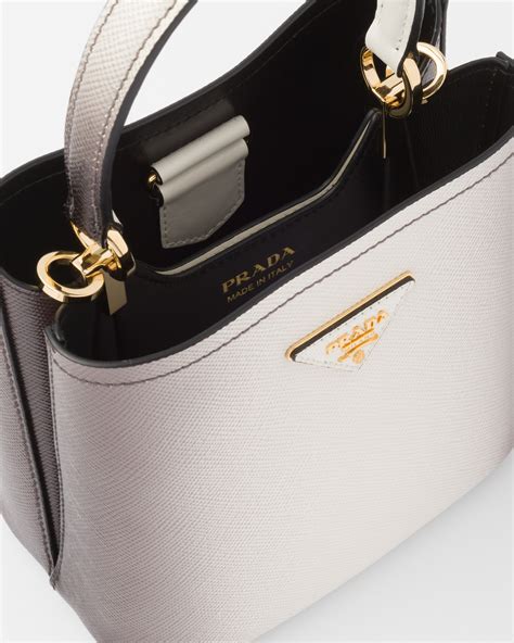 prada gradient bag|Gradient White Small Prada Panier Saffiano leather bag .